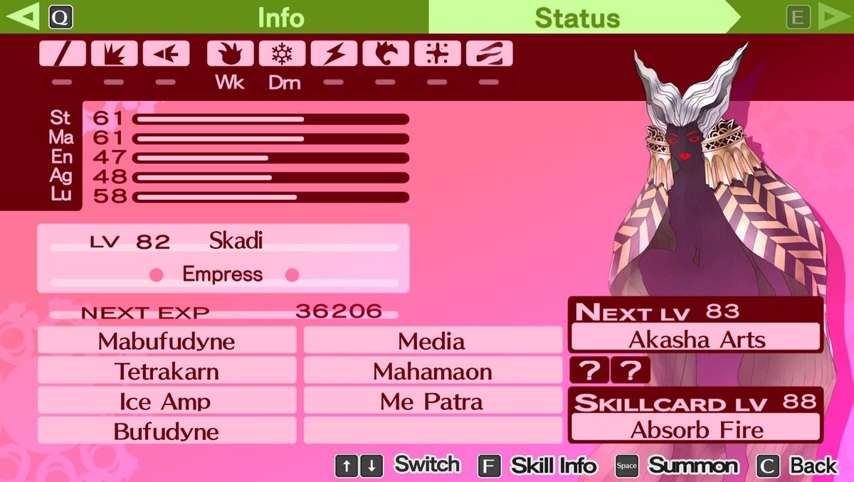 example build for skadi in persona 3 portable