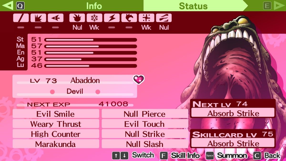 example build of abaddon in persona 3 portable