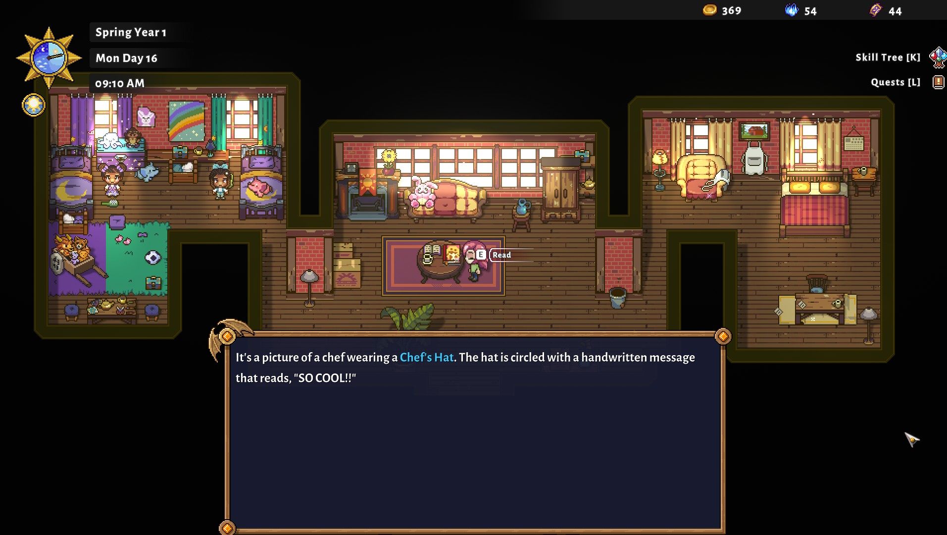 example of one of the living room table books to tell players how to find information on all liked gifts in sun haven