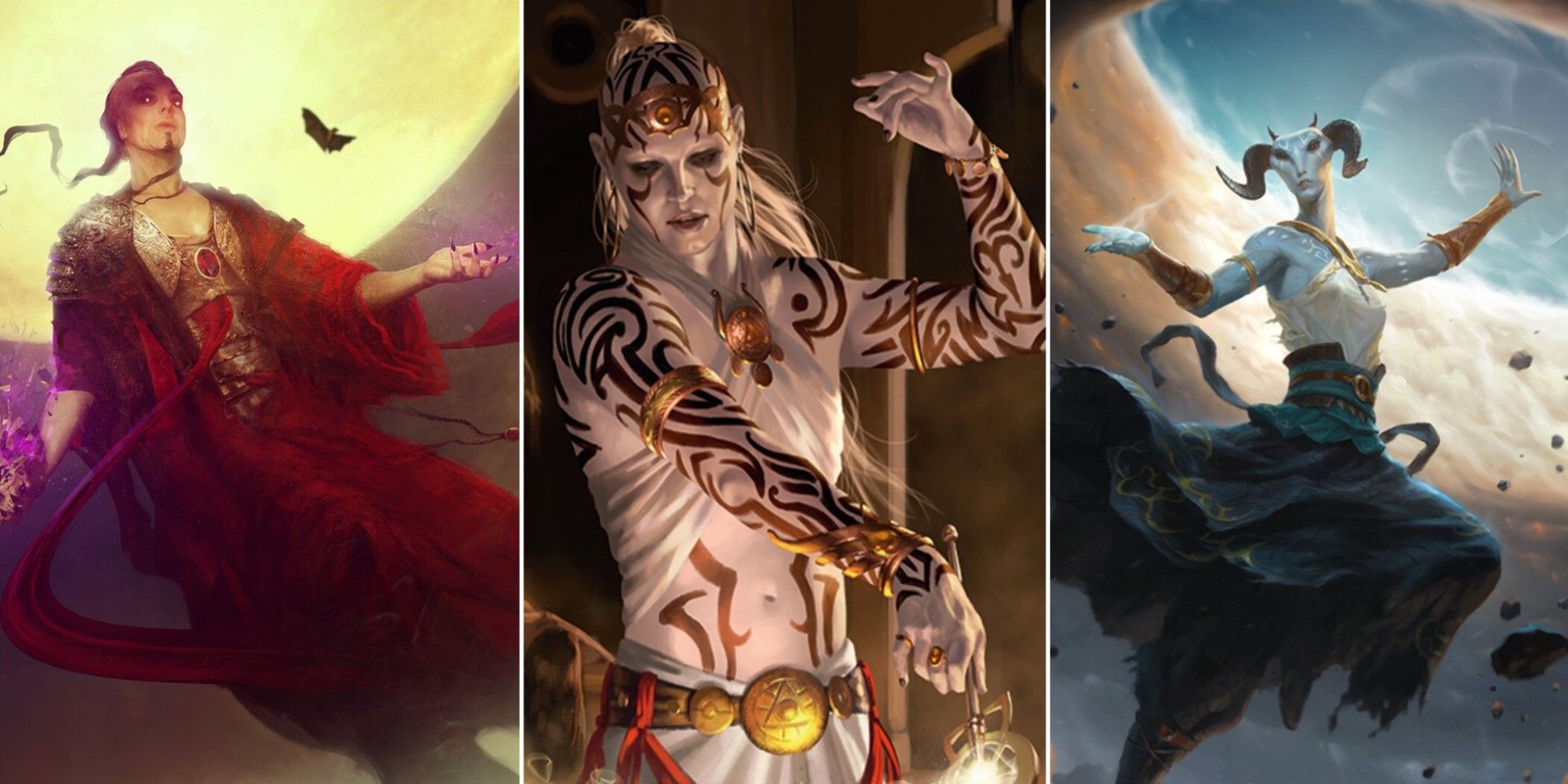Artwork from three different legendary creatures with partner from Magic: The Gathering