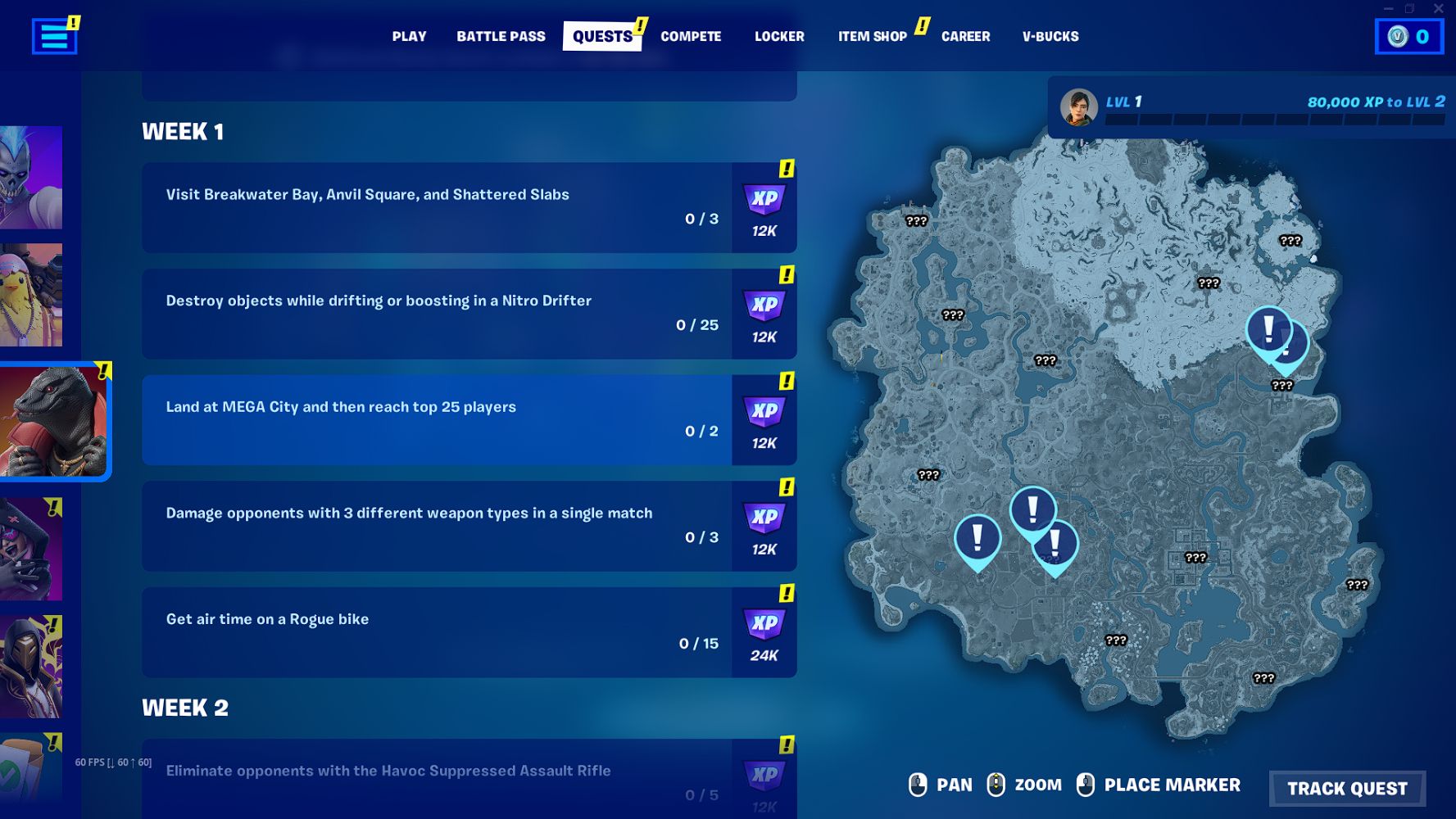 Fortnite Week 1 Missions