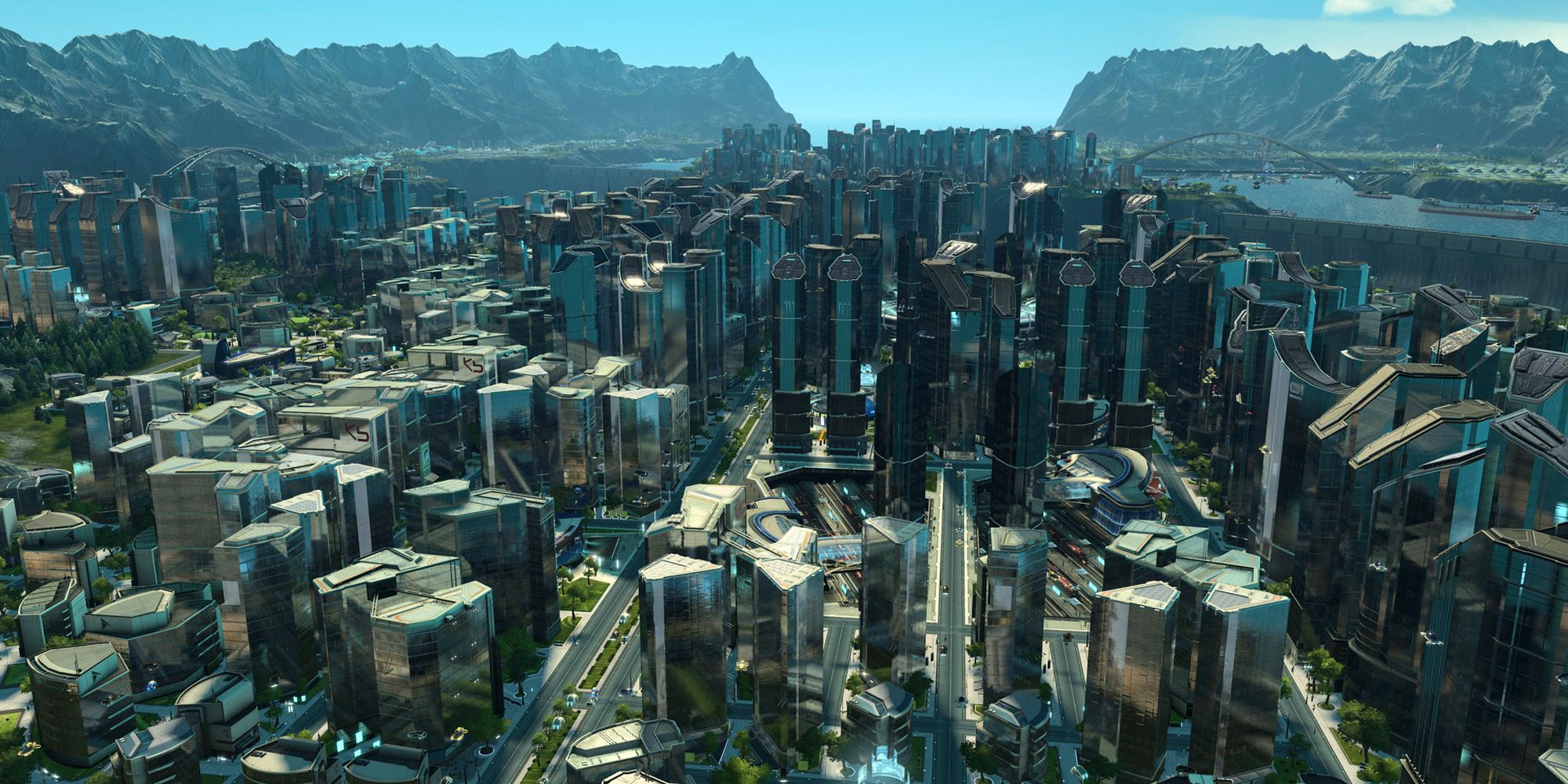 futuristic landscape in anno 2205