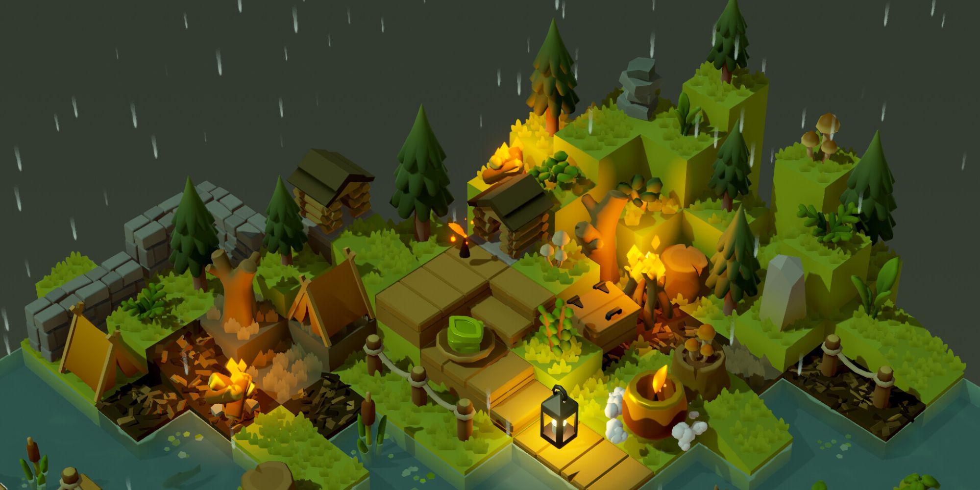 Garden Galaxy campsite scene