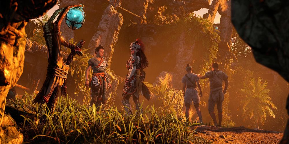 aloy and valea plan a prison break in horizon forbidden west burning shores