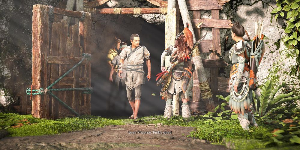 Aloy and Valea rescue Devotees from Pirik in Horizon Forbidden West Burning Shores