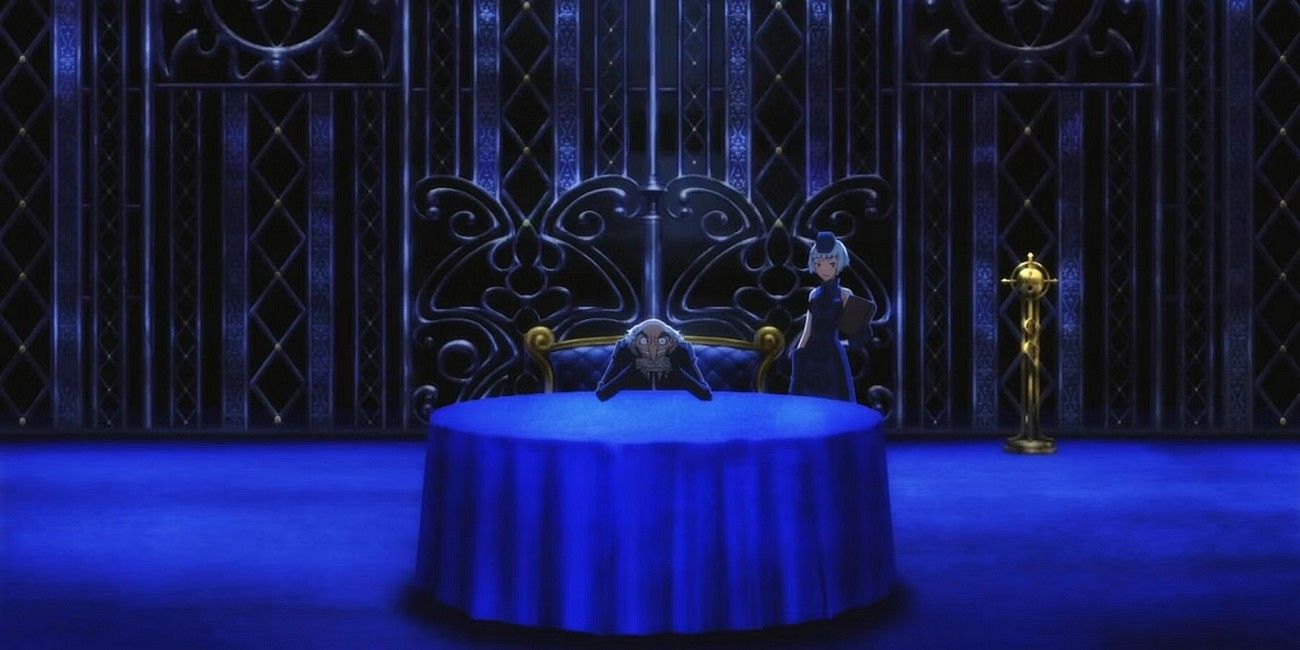igor and elizabeth in the velvet room from the persona 3 portable animation