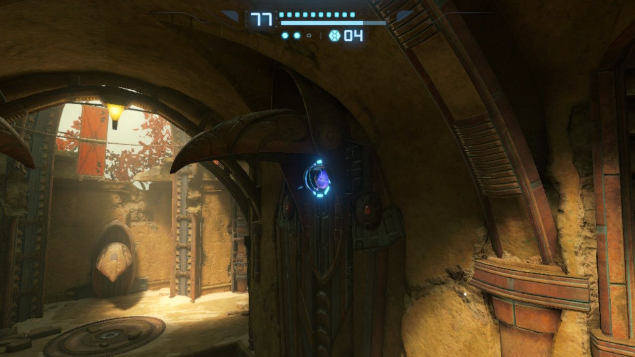 Samus activates a second ball slot to open a secret path.