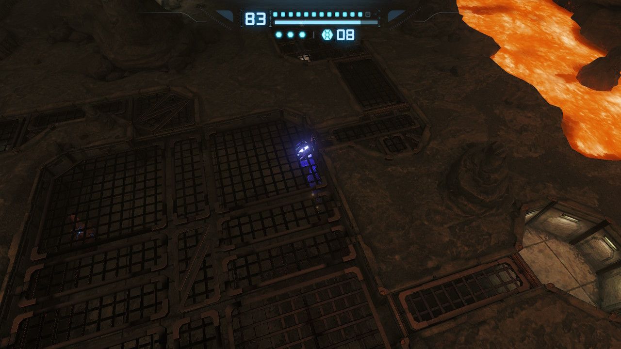 Samus enters the tunnel to the next room.