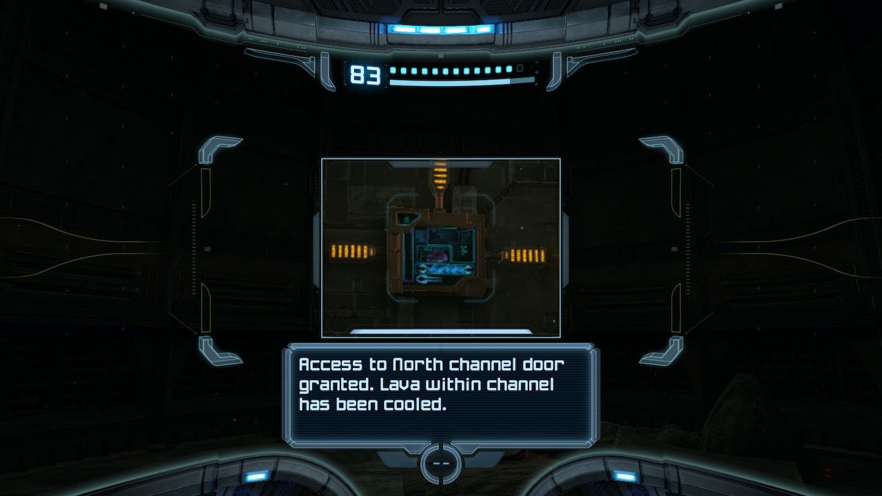 Samus scans the second panel.