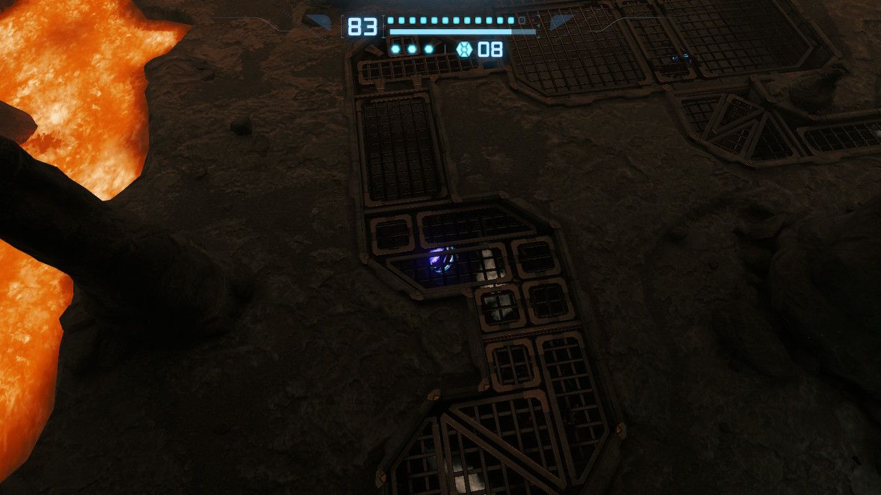 Samus leaves the second room for the third