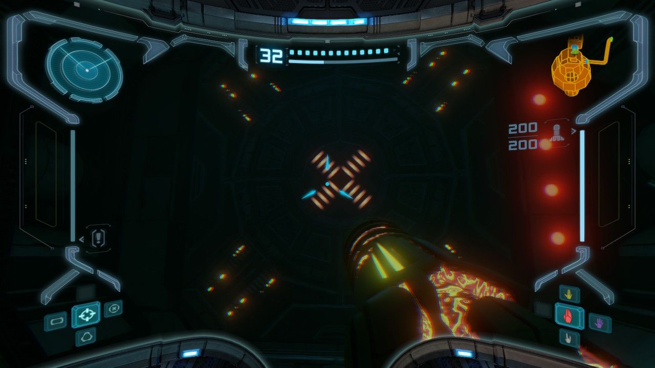 Samus powers on the reactor core door and it starts to open.