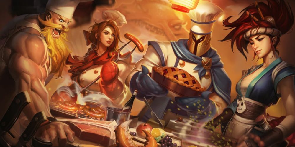 League of Legends Culinary Masters baker pantheon sashimi akali butcher olaf and barbecue leona