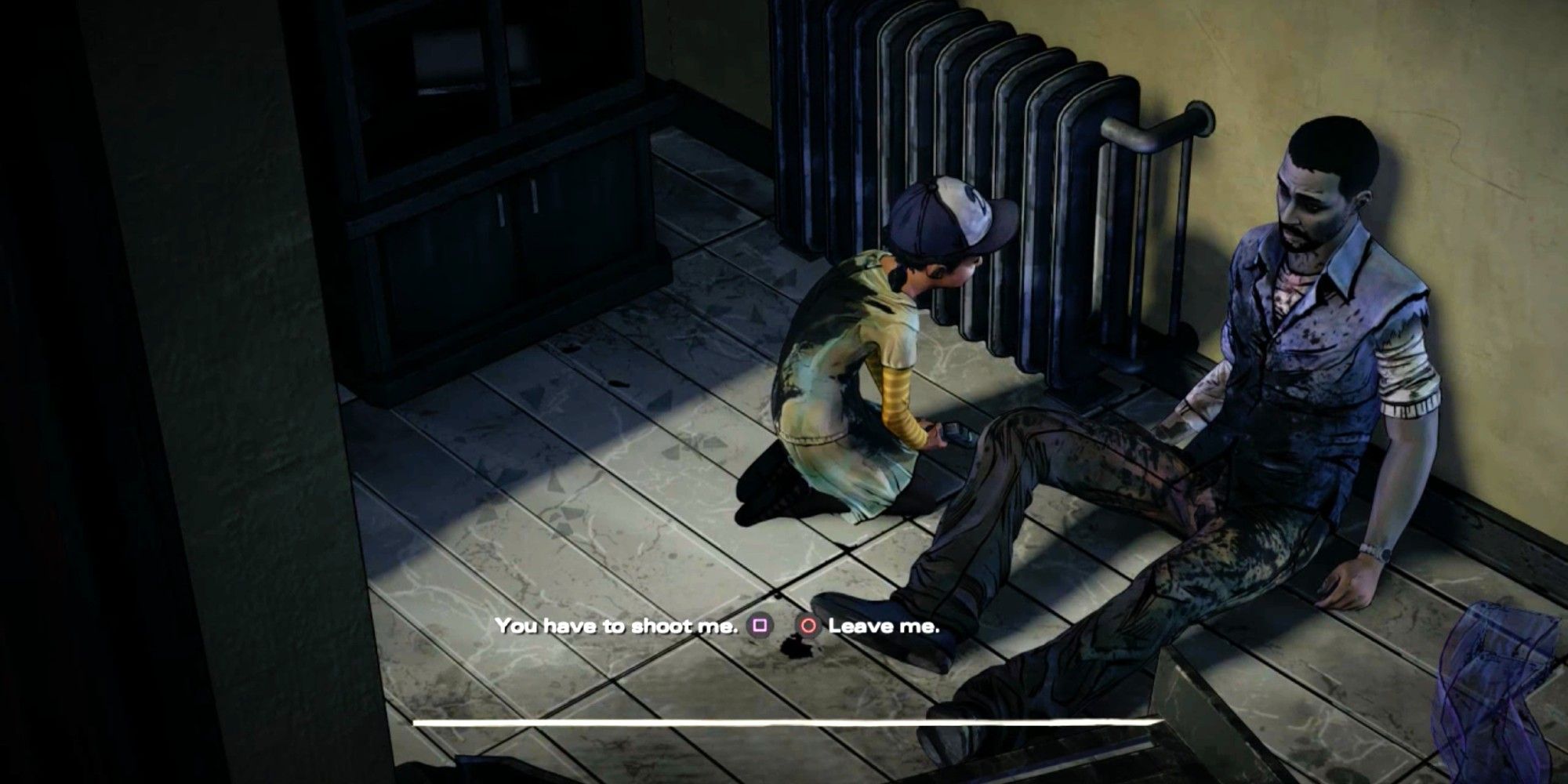 Lee and Clem share a painful final moment - The Walking Dead
