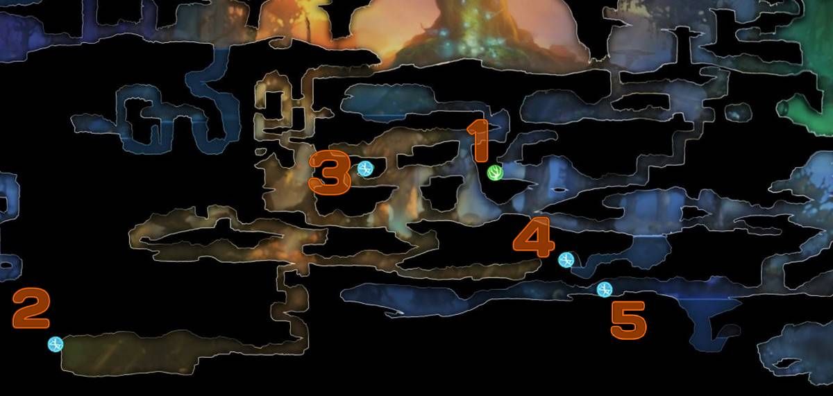 life and energy cell locations in sunken glade