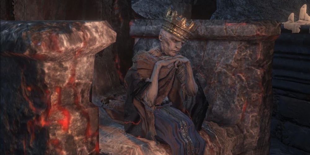 ludleth in dark souls 3 sitting on his throne