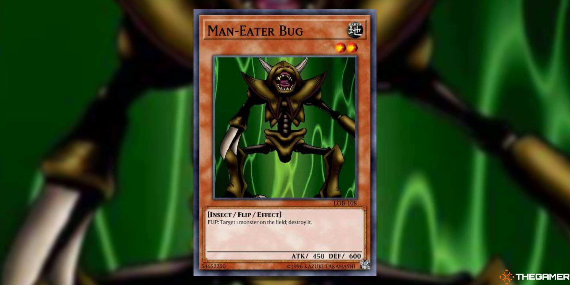 Man-Eater Bug card and art background