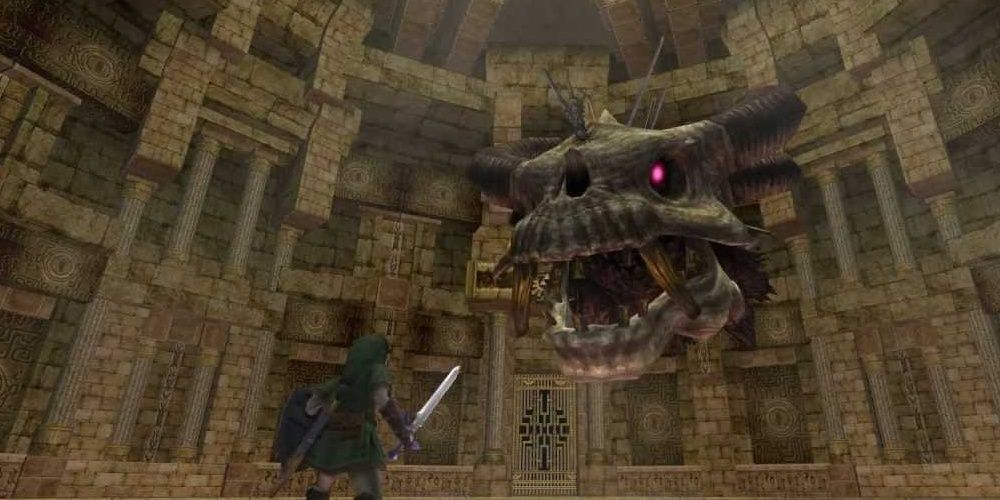 Stallord floating above Link before attacking in Twilight Princess the video game