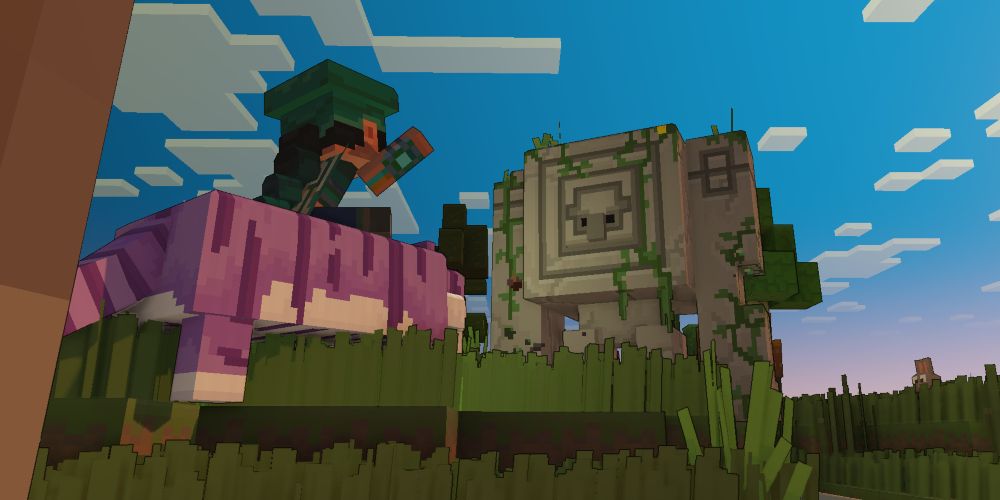 the hero awakens the First of Stone in Minecraft Legends