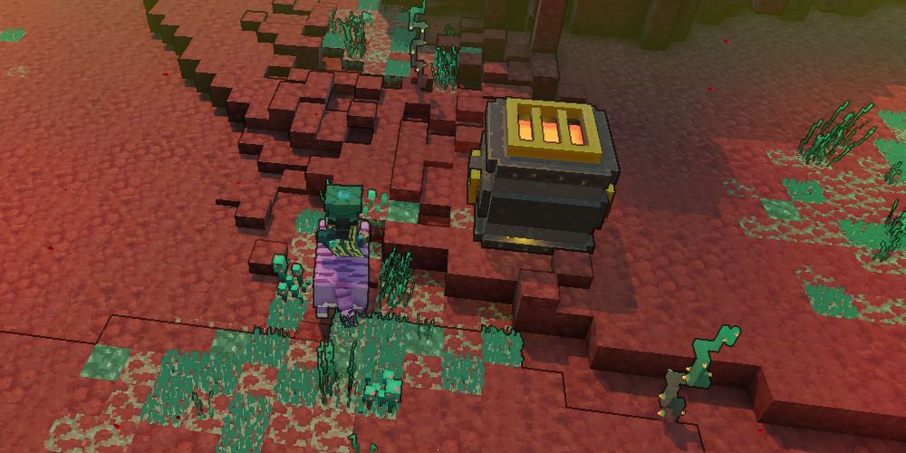 a piglin chest full of stolen goods in minecraft legends