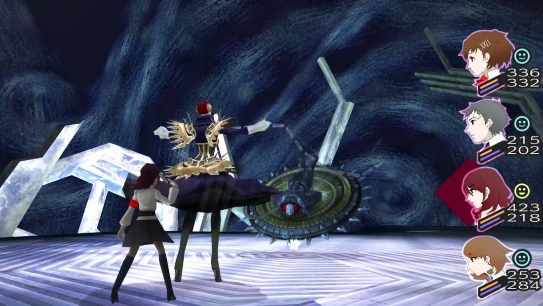 mitsuru casting bufudyne on one of the fierce cyclops guardian shadows in persona 3 portable