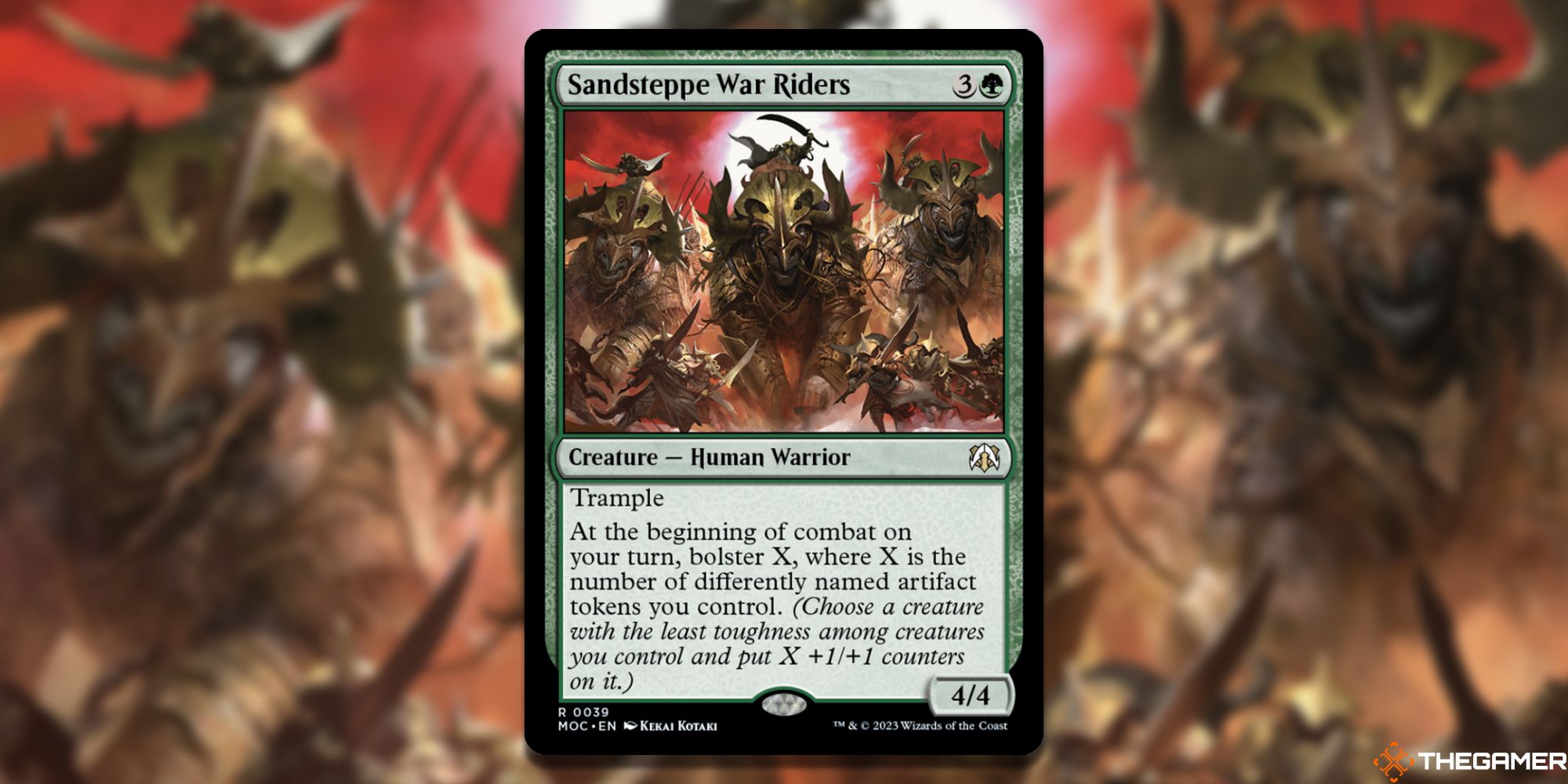 Image of the Sandsteppe War Riders card in Magic: The Gathering, with art by Kekai Kotaki