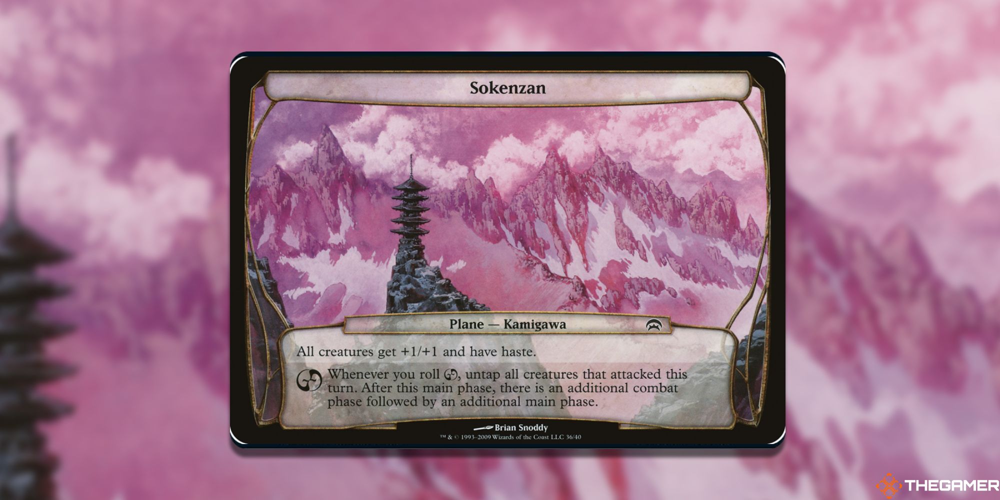 Image of the Sokenzan card in Magic: The Gathering, with art by Brian Snoddy