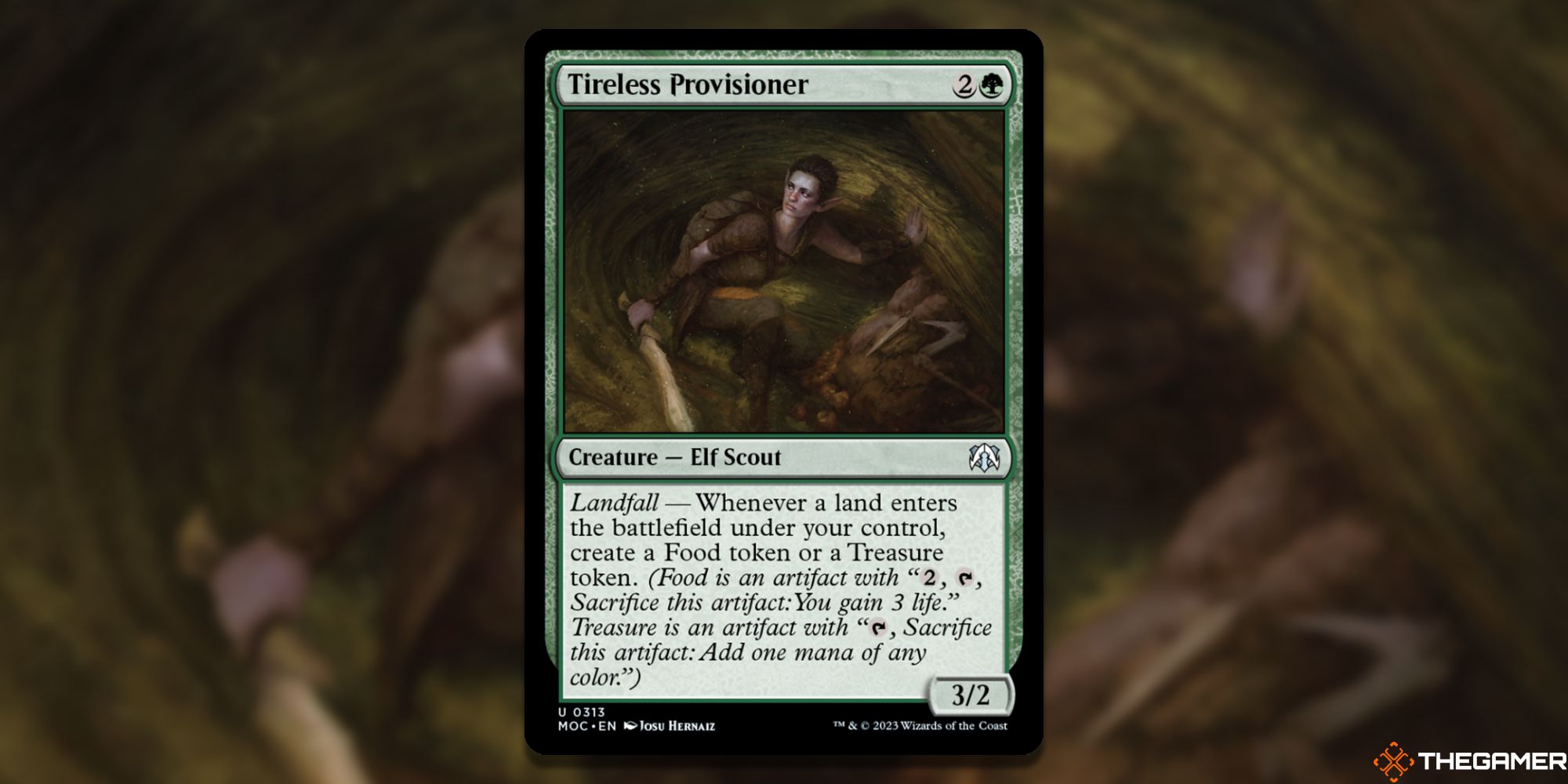 Image of the Tireless Provisioner card in Magic: The Gathering, with art by Josu Hernaiz