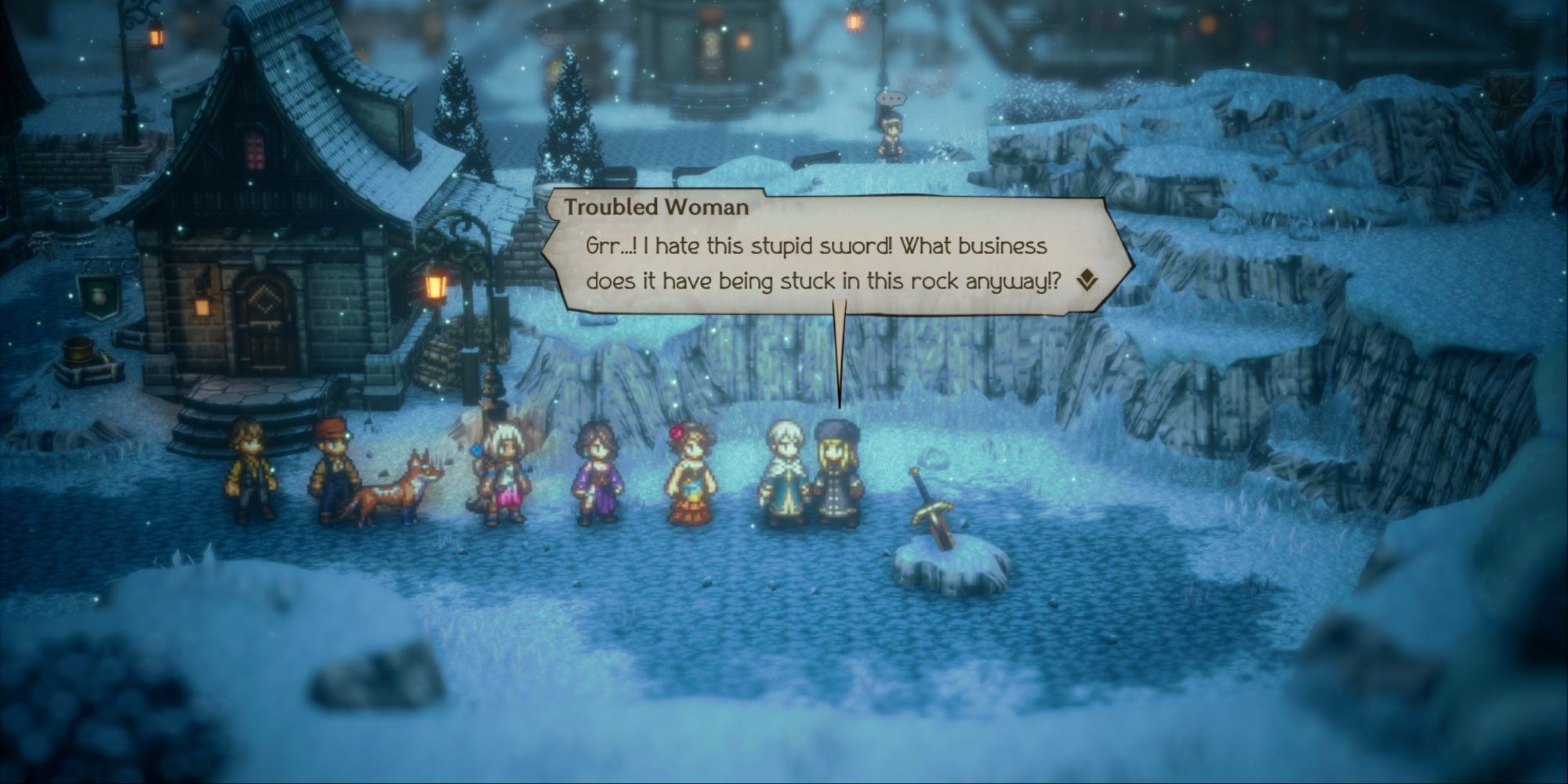 Octopath Traveler 2 - Troubled Woman with Sword