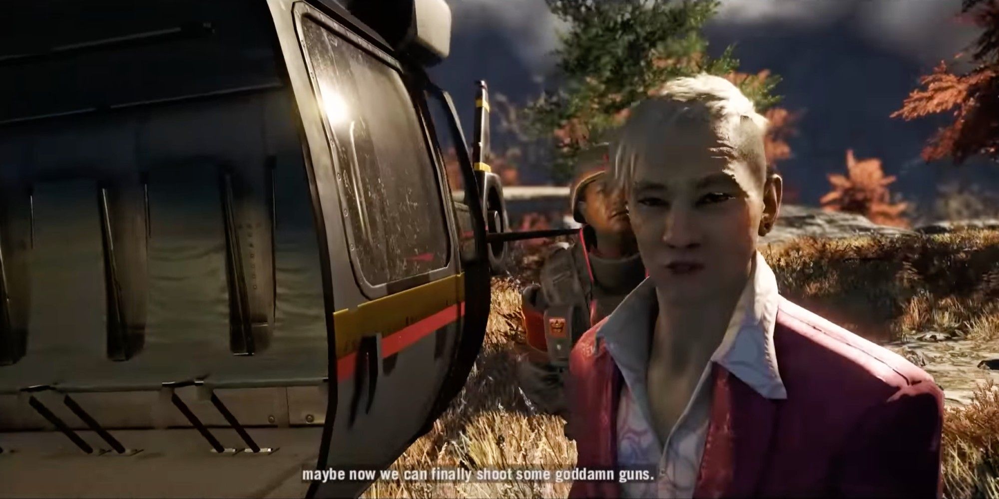 Pagan Min talking about shooting guns for fun - Far Cry 4