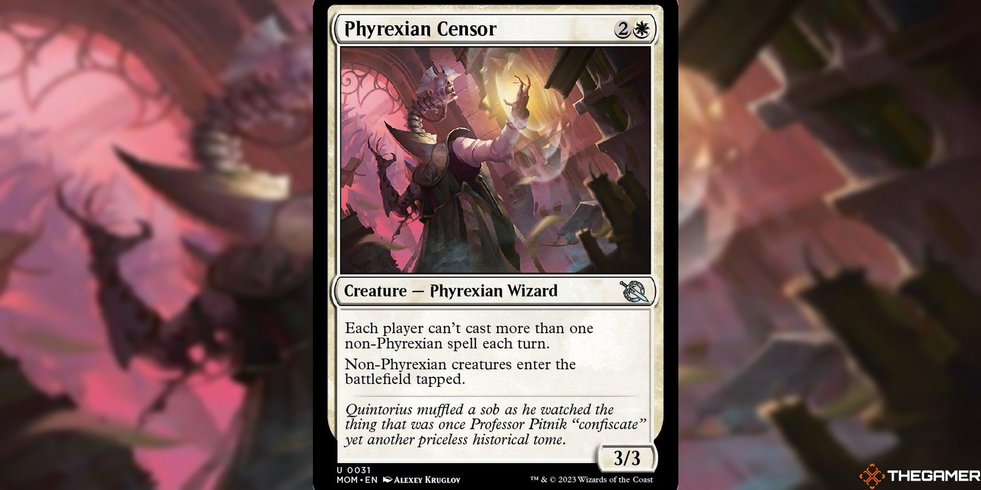 Phyrexian Censor card and art background