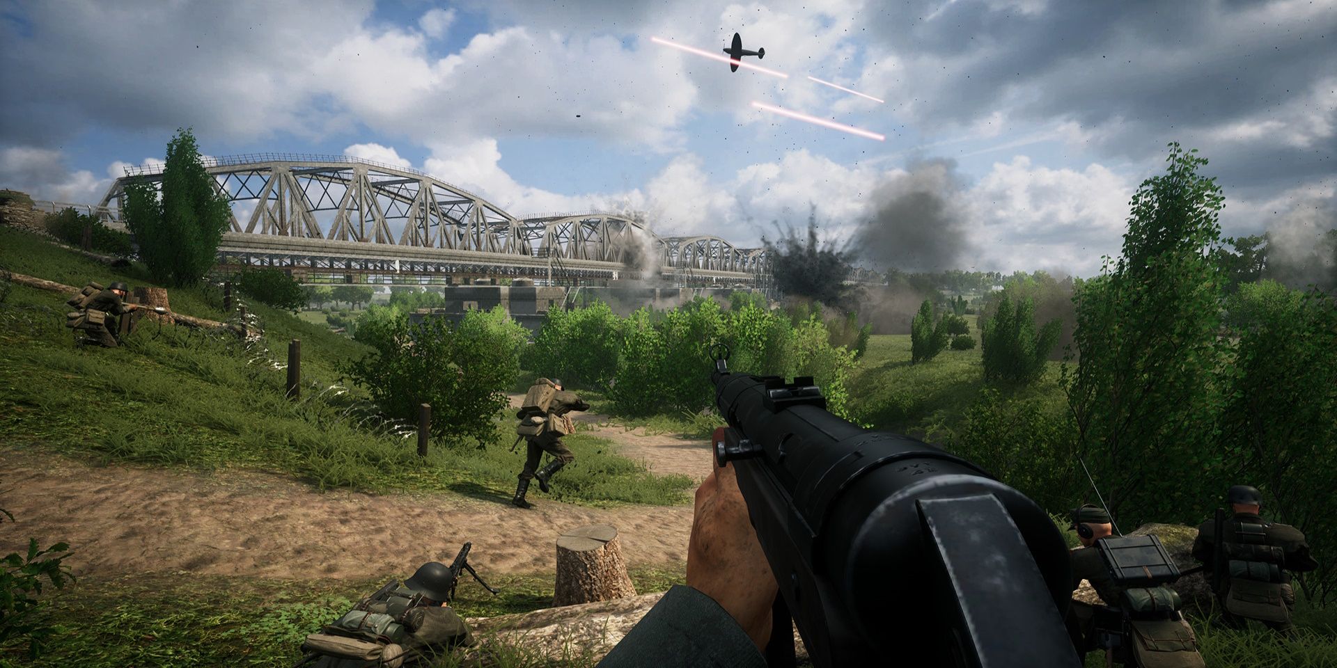 First person view of soldiers engaging in combat in Post Scriptum