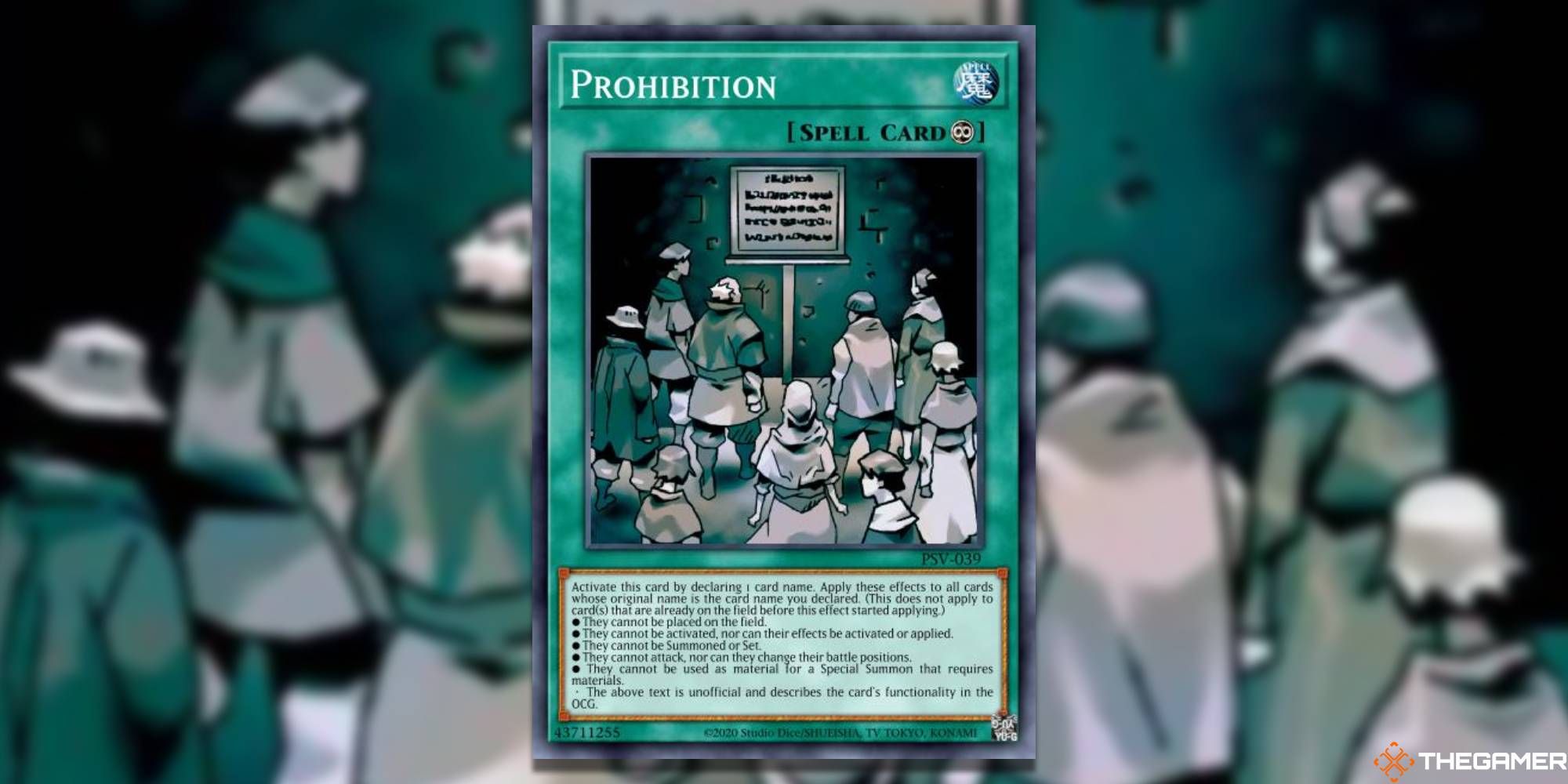 Prohibition card and art background in Yu-Gi-Oh!.