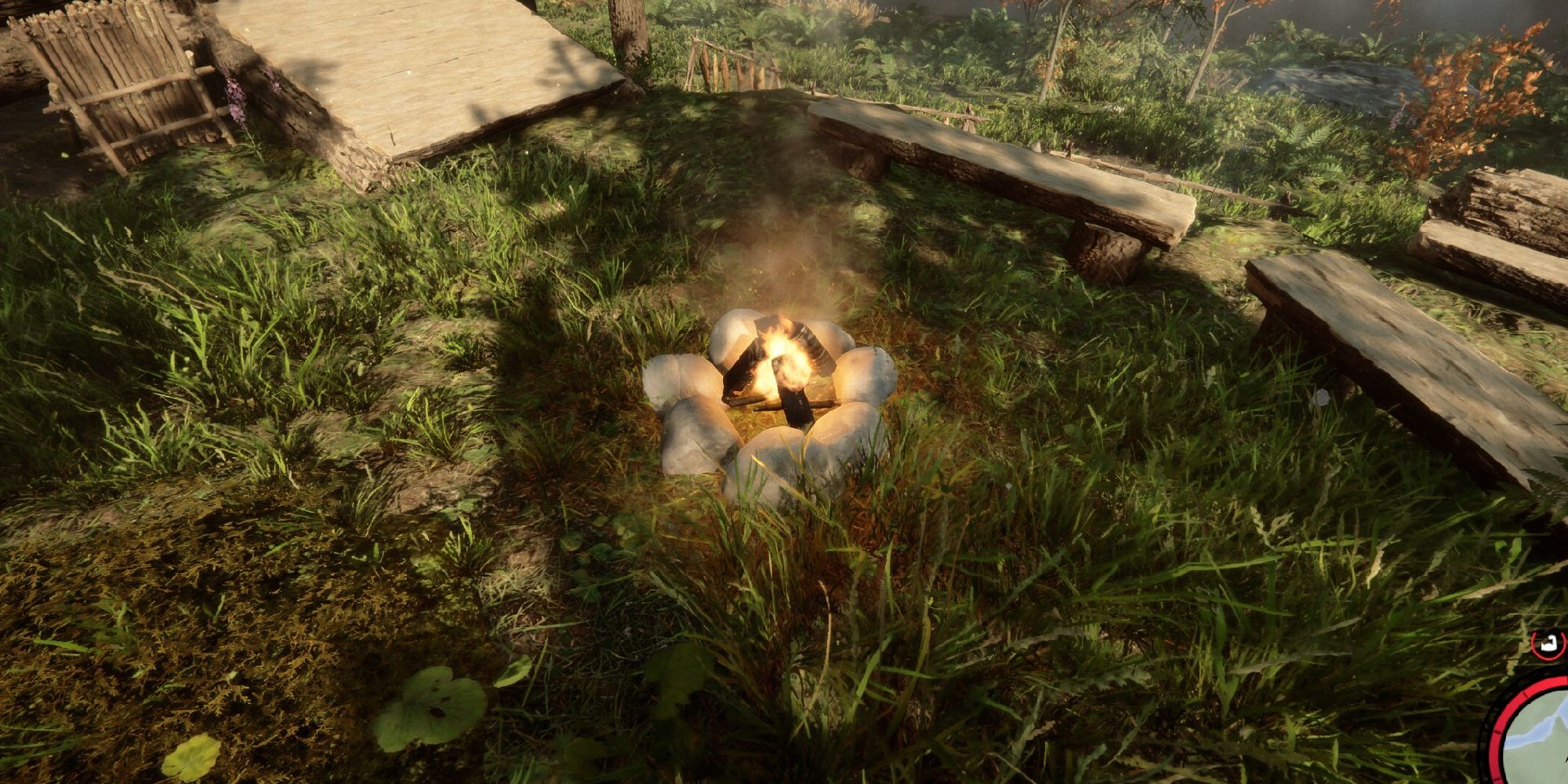 Sons of the Forest Reinforced Fire using rocks