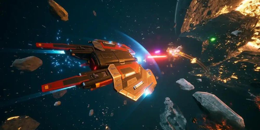 spaceship firing thermo gun in everspace 2