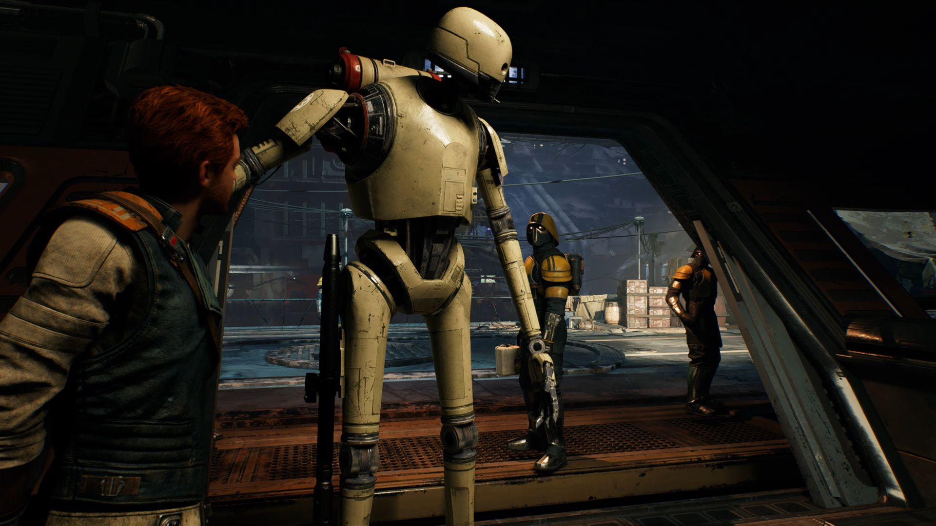 Star Wars Jedi Survivor, Cal treated poorly by a droid