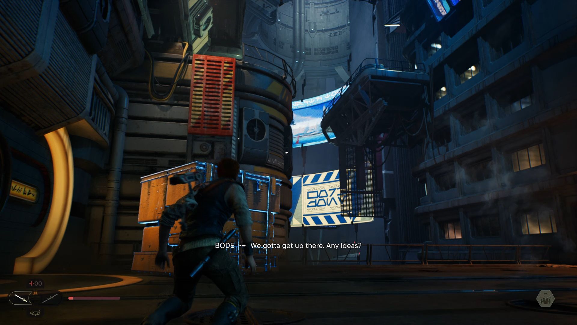 Star Wars Jedi Survivor, Climbing up the cube to get to the grate