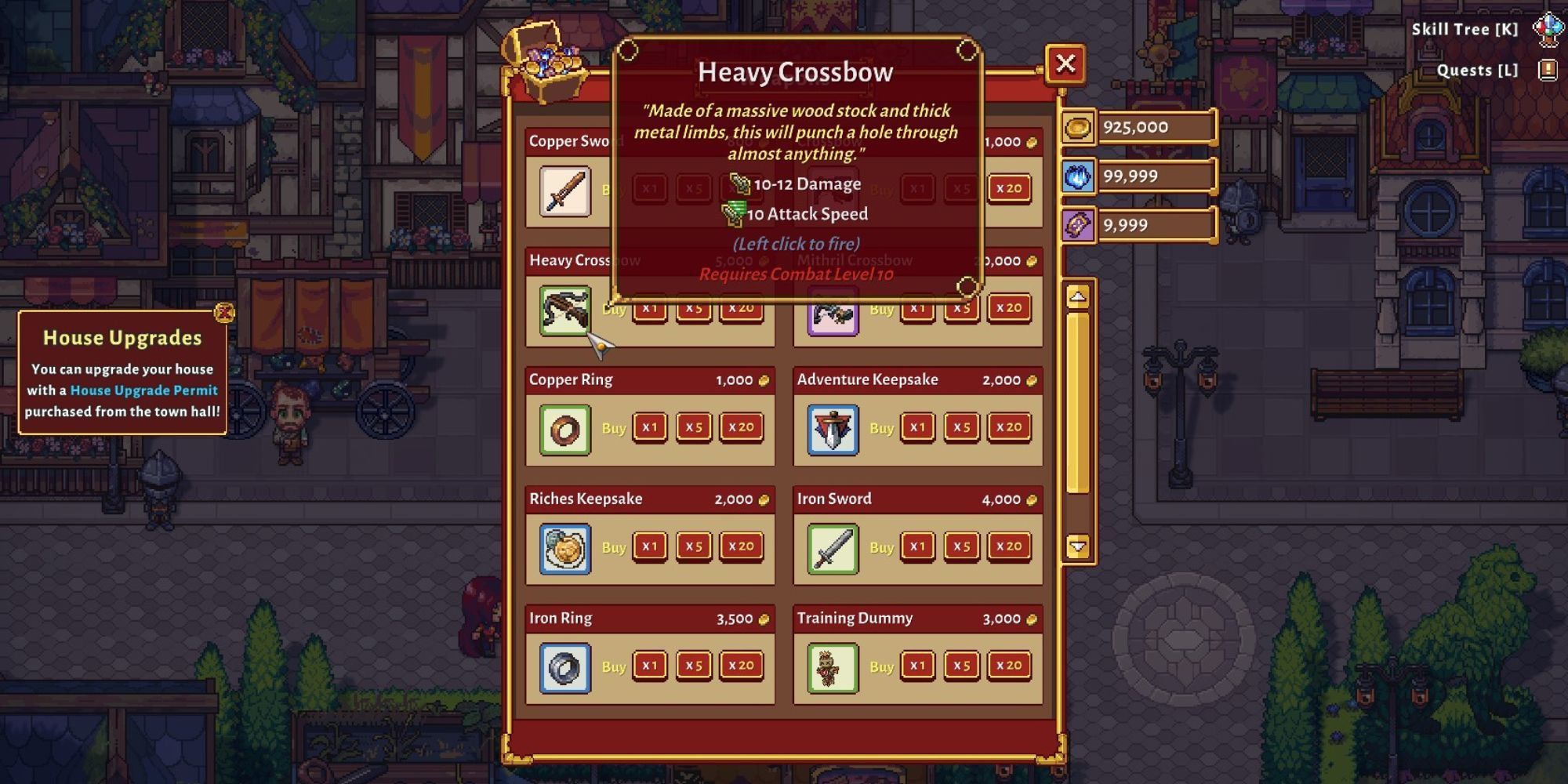 Sun Haven Heavy Crossbow Stats