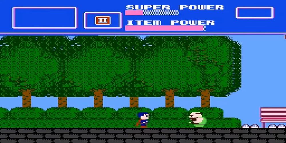 Superman about to fight an enemy in Superman - NES
