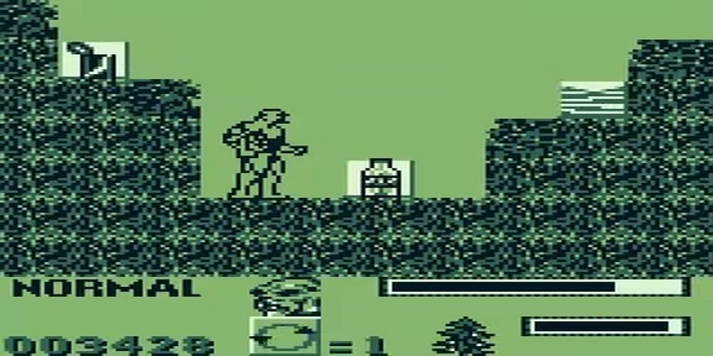 Swamp Thing looking at items in Swamp Thing - Game Boy