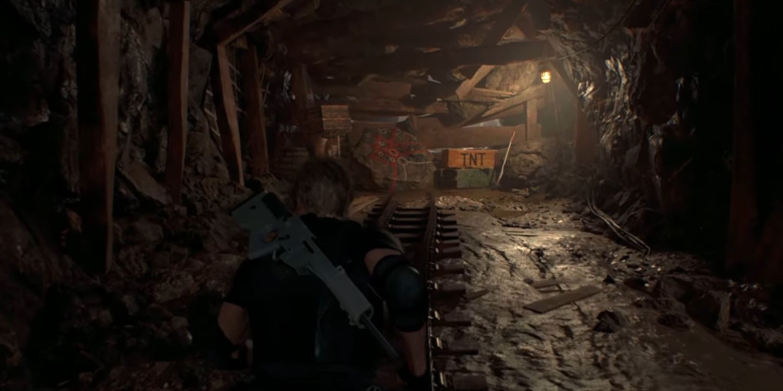 The area where you need to use the dynamite in Resident Evil 4 remake.