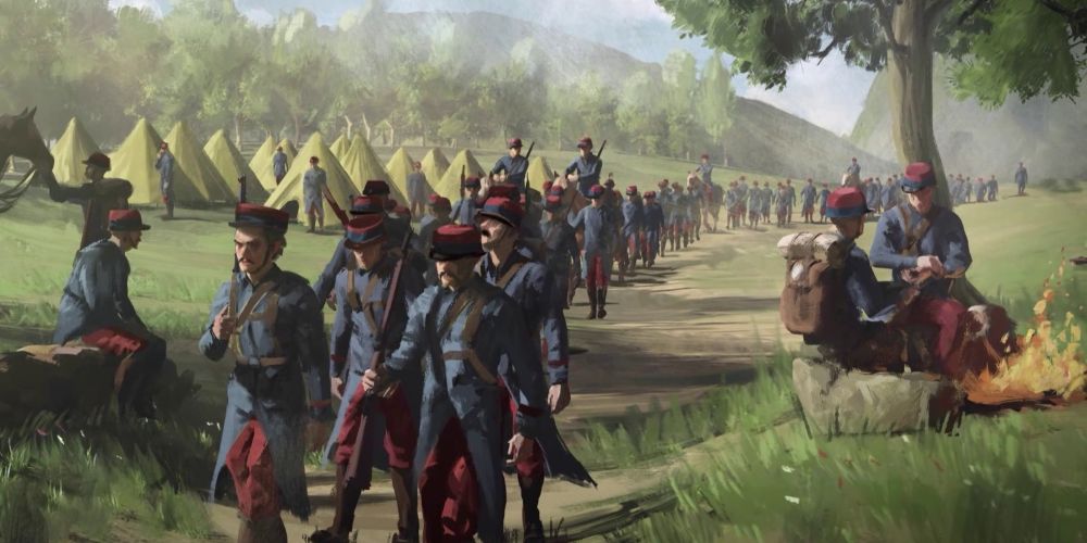 french soldiers in the opening cinematic of the great war: western front