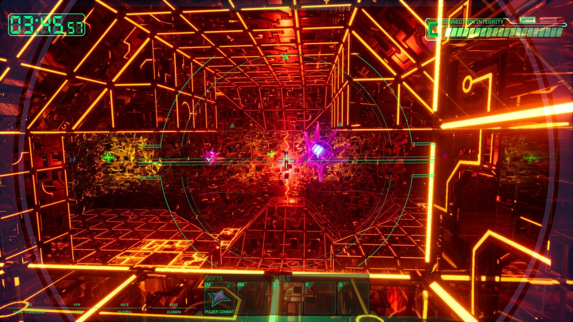 The hacking cyberspace environment in the System Shock remake.