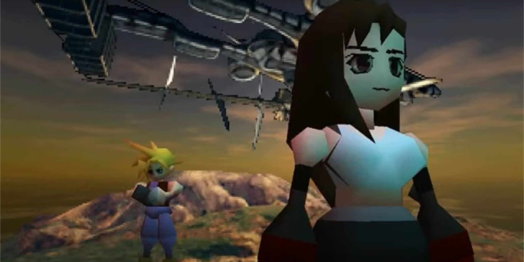 Tifa and Cloud in the original Final Fantasy 7.