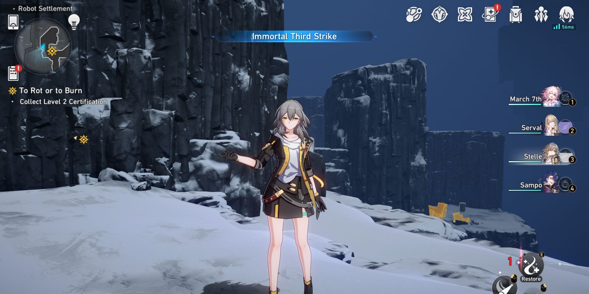 Honkai: Star Rail - Trailbliazer uses her technique, clicking her fingers to heal all allies