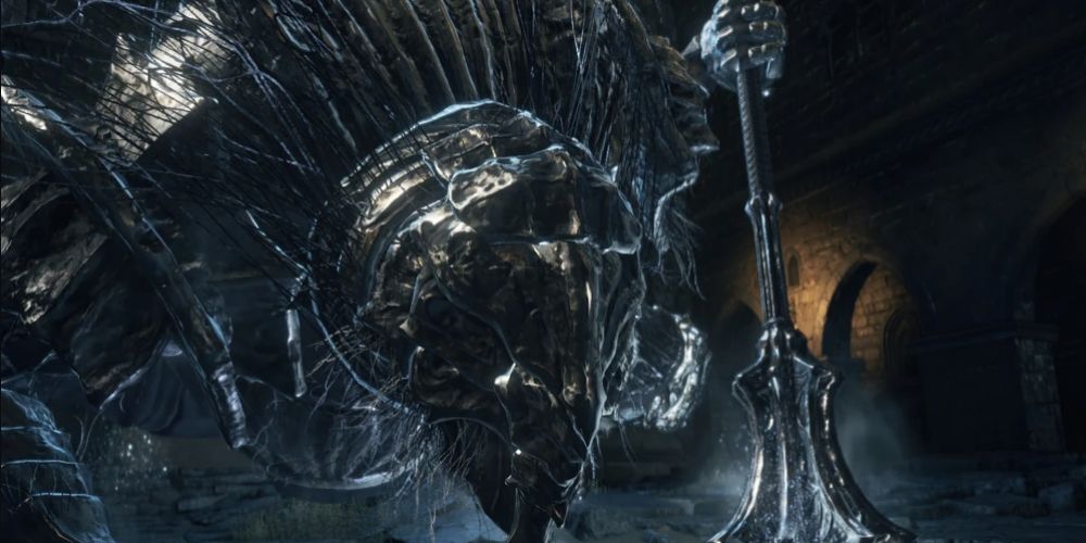 Vordt on his haunches in Dark Souls 3