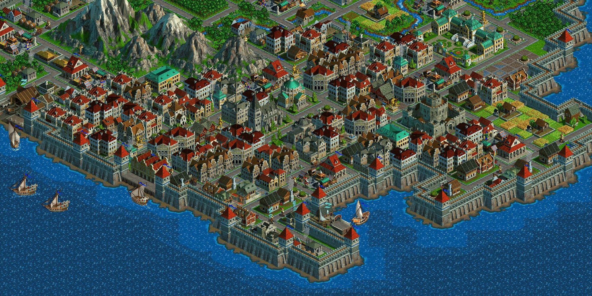 walled city in anno 1602