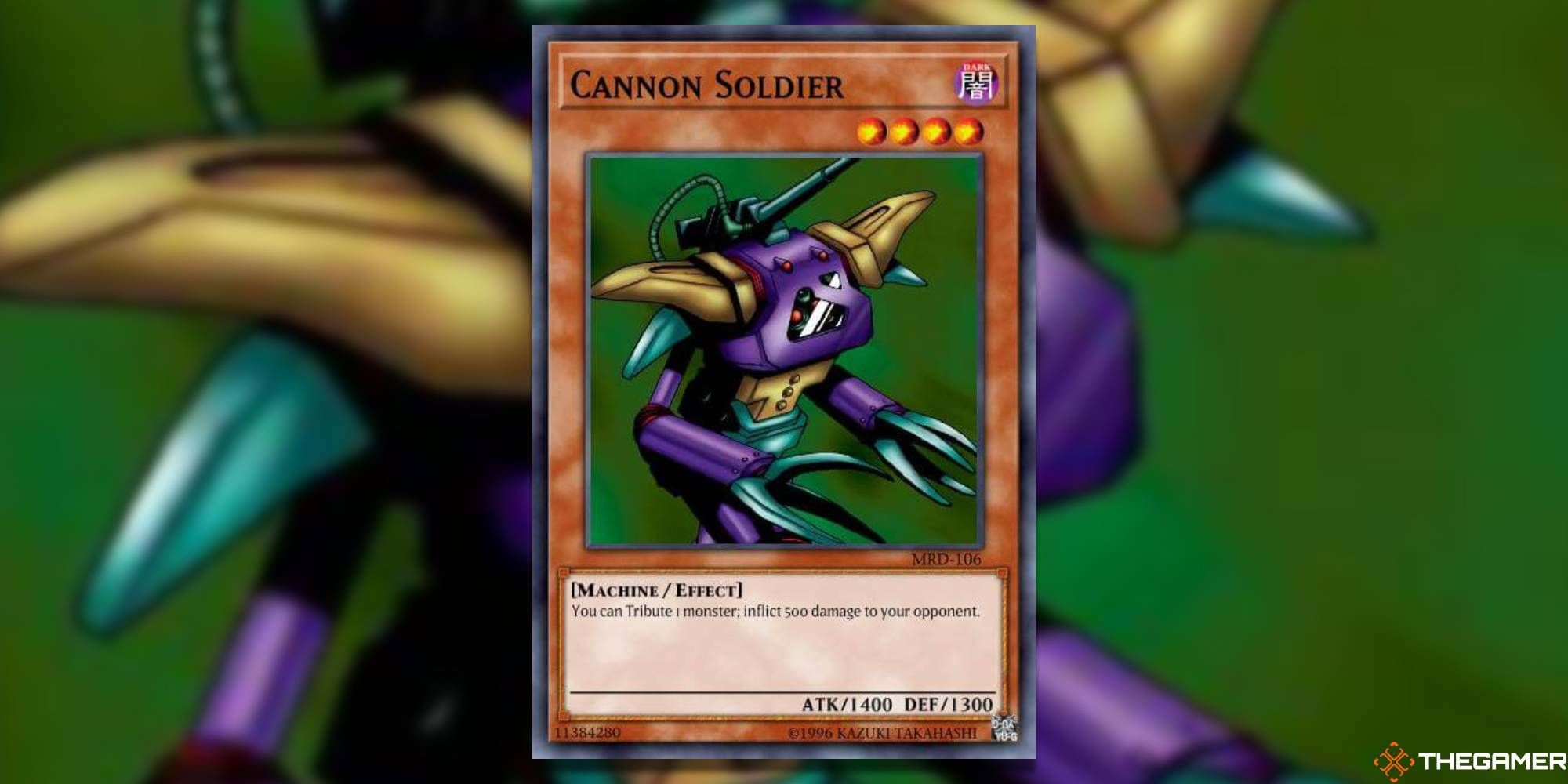 Yugioh Cannon Solider card and art background
