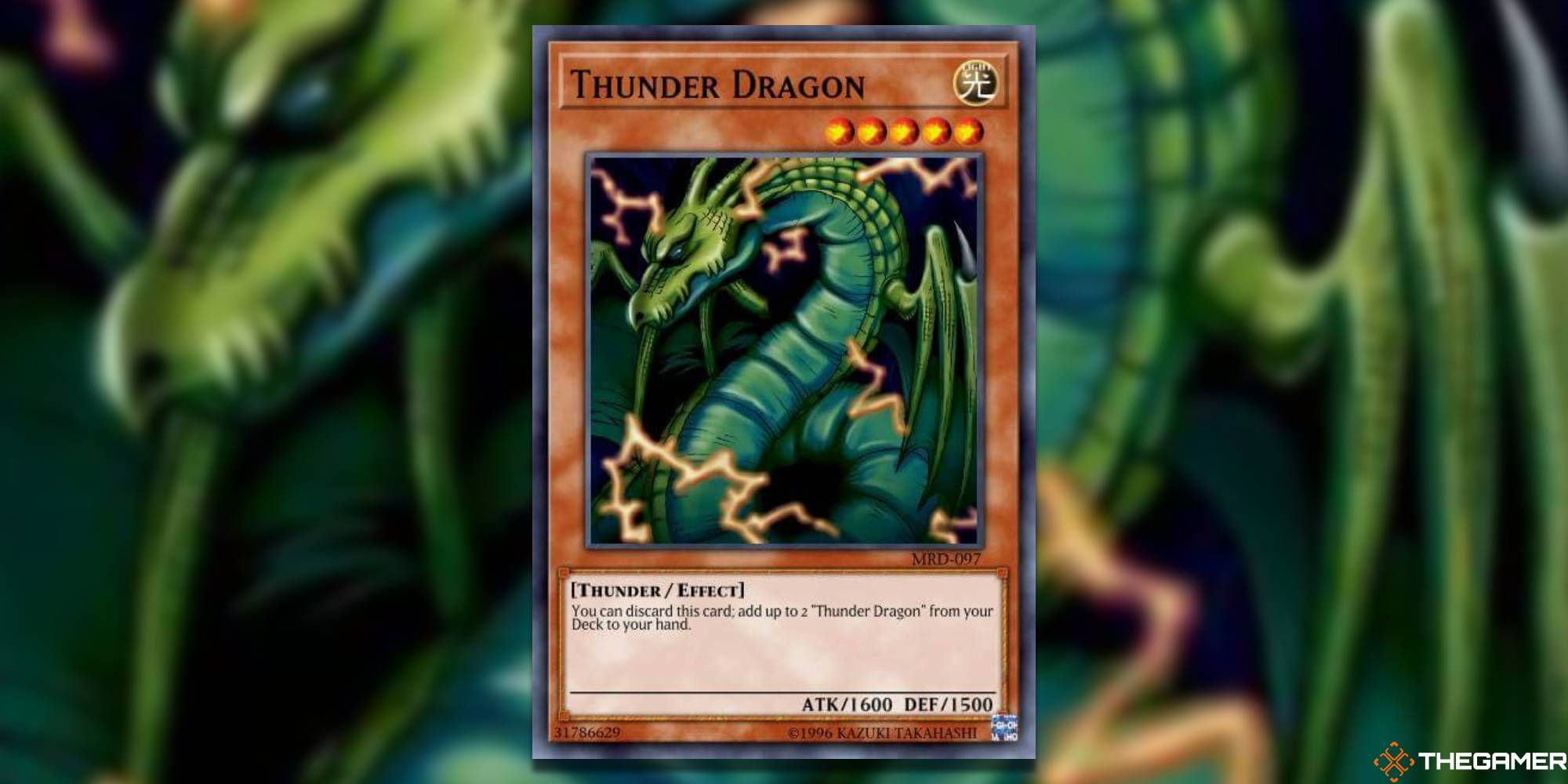 Yugioh Thunder Dragon card and art background