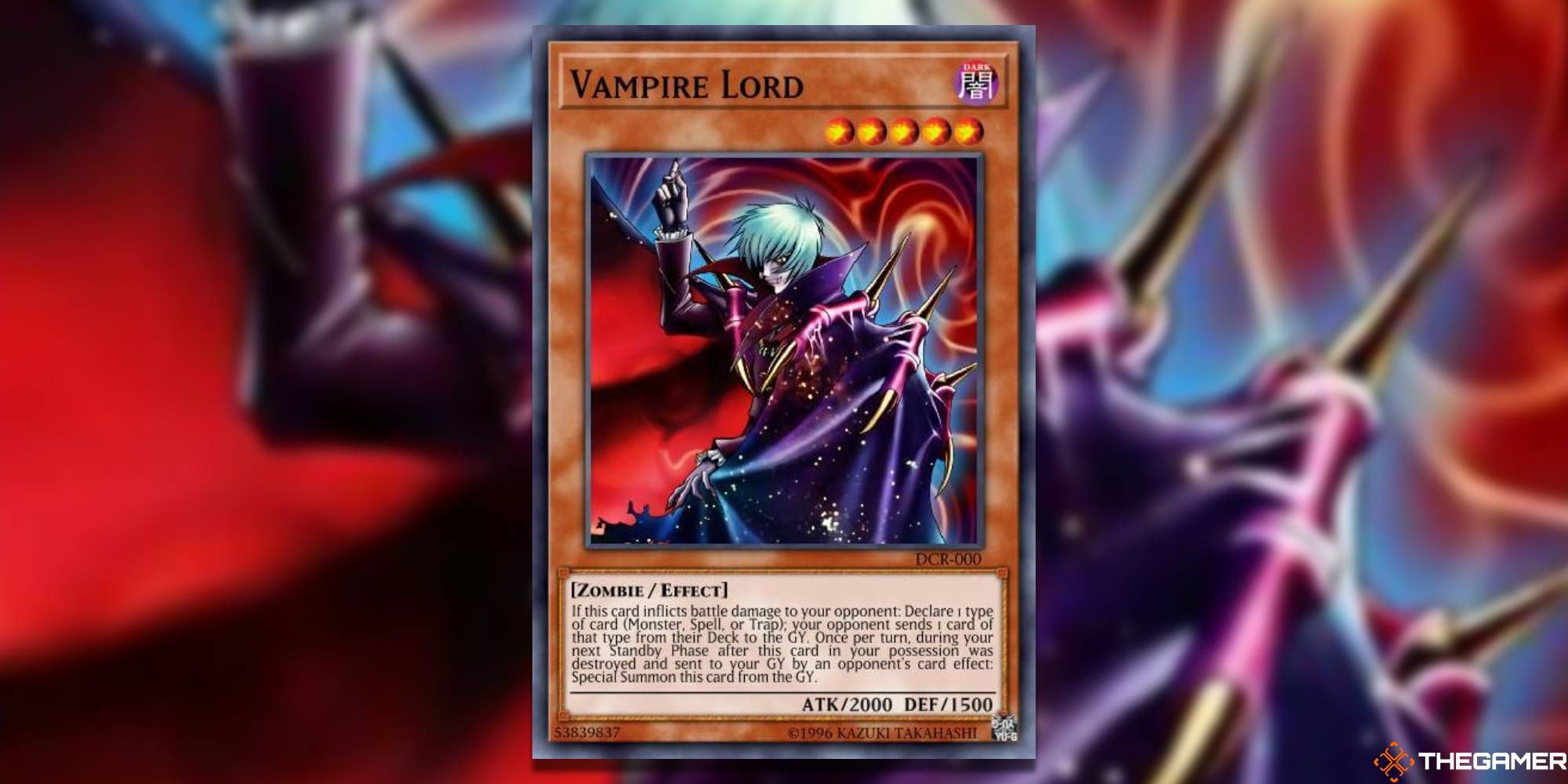 Yugioh Vampire Lord card and art background
