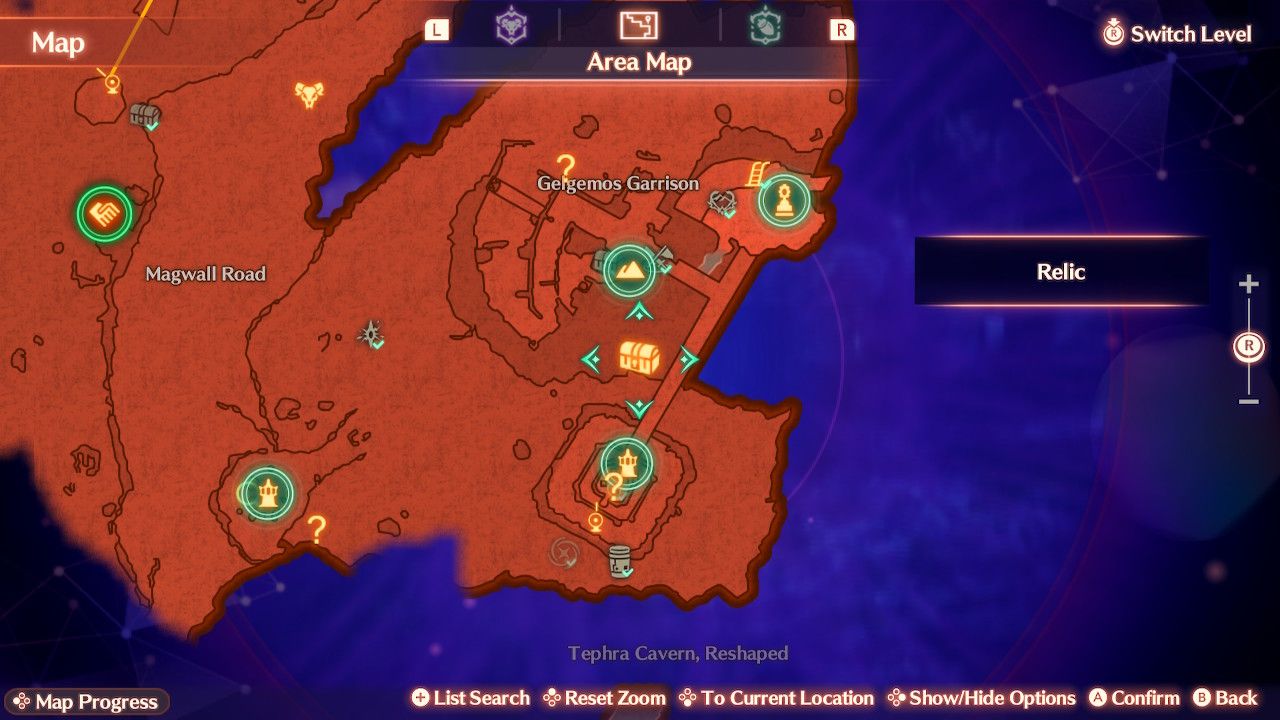 The map location for an Affinity Growth Unlock Kit in Xenoblade Chronicles 3: Future Redeemed.